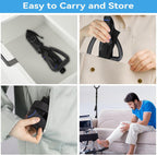 Long Leg Lifter, Leg Lifter Strap Rigid with Large Foot Loop, Legs Strap Lift for Get in and Out of Bed,Car,Wheelchair for Disables and Elderly，Foot Straps，Legs Aid Lift aids (25.5in-56in)
