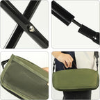 Outdoor Backpack Folding Stool, Pencil Case Stool, Portable Lightweight Camping Gear, Sports Folding Chair, Handbag Stool（Crossbody Bag Stool | Black）