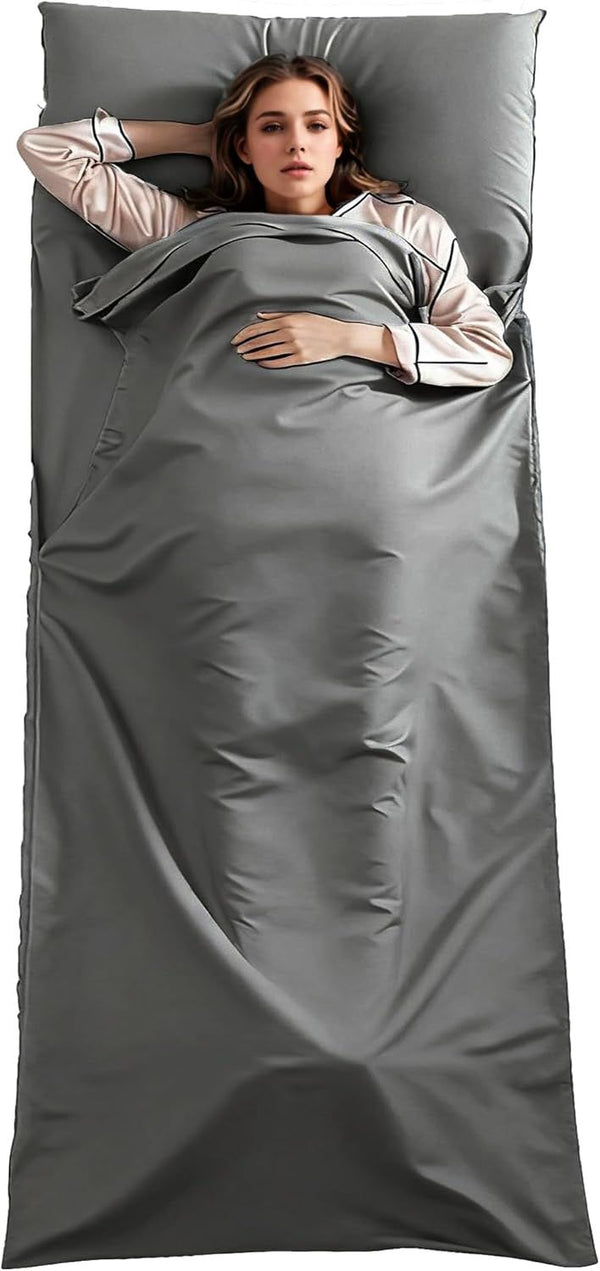 Sleeping Bag Liner Adult Sleep Sack Lightweight Portable Travel Sheets for Hotel Double Sleeping Bag Liners for Camping Backpacking Hotels