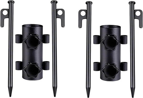 Portable Tent Holder Camping Tent Pole Holder Comes with 4 Ground Nails Tent Fixed Tube Pole Stand for Camping Fishing Hiking