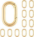 12Pack 1 Inch Small Carabiner Spring Hooks Metal Oval Clip for Purse Keychain Replacement,Climbing Hiking, Wallet,Car Key Rings