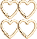 4 Pcs Heart Shaped Keychain Clip, Zinc Alloy Cute Heart Carabiner, Small Craft KeyringSpring Snap Clasp Hook for Camping Hiking Fishing Traveling