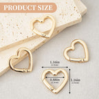 4 Pcs Heart Shaped Keychain Clip, Zinc Alloy Cute Heart Carabiner, Small Craft KeyringSpring Snap Clasp Hook for Camping Hiking Fishing Traveling