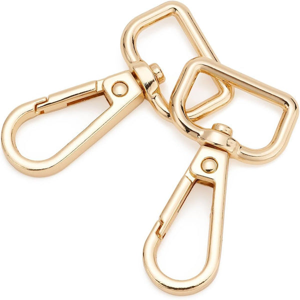 9 Pcs D Ring Swivel Lobster Claw Clasp Push Gate Snap Hooks Trigger Clips for DIY Crafts Keychain Purse Handbag Making,3/4 Inch Glod
