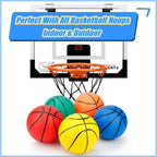 6 Inch PVC Mini Basketball for Indoor Mini Hoops, Soft 6" Rubber Small Repacement Balls for Over Door Hoop Sets, Little Beach Ball for Outdoor Yard Lawn (6 PCS with Air Pump)