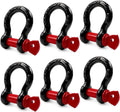 6 Pack 5/8" D Ring Shackles for Rigging, 3.25 Ton /7165 Lbs Capacity Shackles with 3/4" Pin for Tow Strap Winch Off Road Vehicle Recovery, Heavy Duty