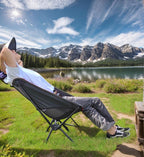 Portable Camping Chair Lightweight Foldable Outdoor Chair for Hiking Camp Backpacking Lawn Beach Fishing Picnic with Carry Bag (Black)