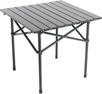 Portable Camping Table Folding Side Table Aluminum Lightweight Table with Carry Bag for Outdoor Cooking Hiking Picnics BBQ Travel (Black)