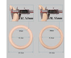 2 pcs Wood Gymnastic Rings - Olympic Gym Rings with Adjustable Straps, Heavy Duty Gym Equipment for Home Gym, Train Workout, Strength Training 28mm