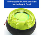 Metal Core Wrist Exerciser Wrist Strengthener Gyro Ball with LED Light - Green