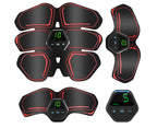 Muscle Toner Abdominal Toning Belt ABS Toner Body Muscle Trainer Wireless Portable Unisex Fitness Training Gear - Red