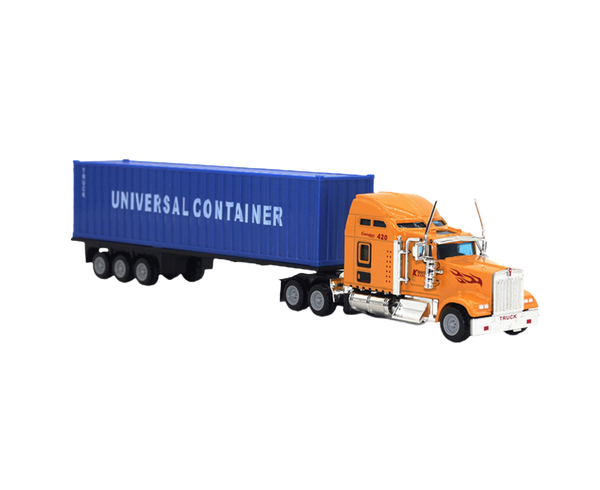 1:65 Alloy Truck Model Realistic Simulated Detailed American Super Long Transport Truck Model for Adults