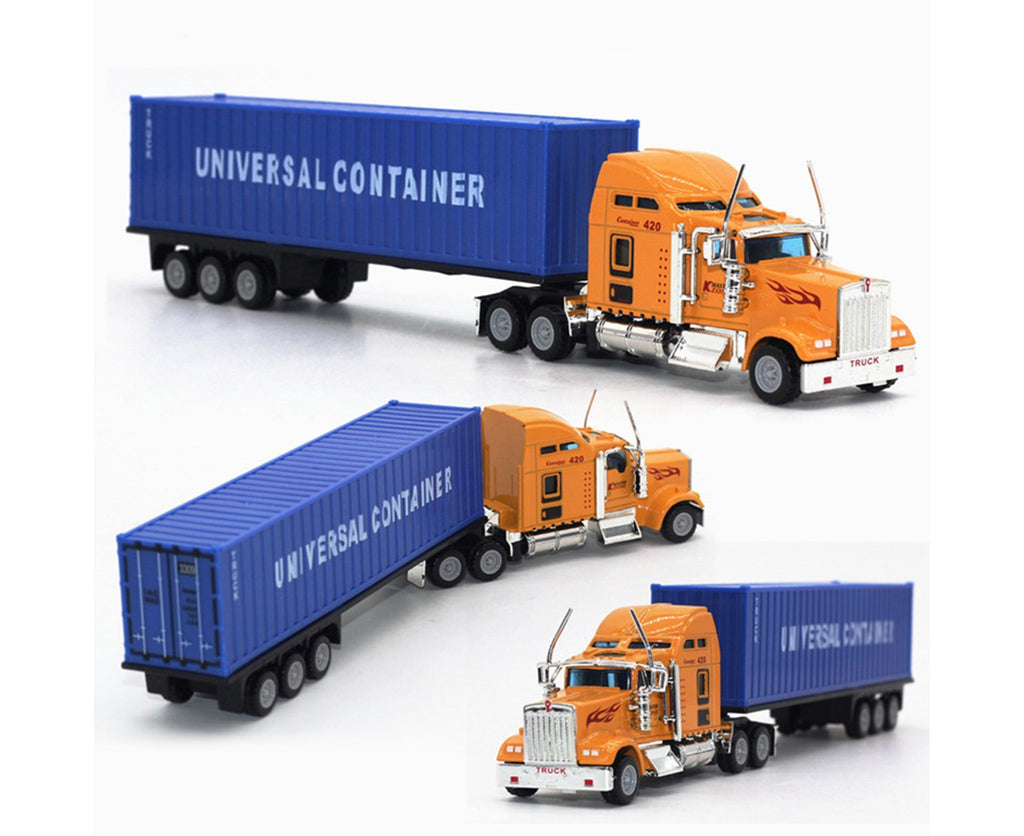 1:65 Alloy Truck Model Realistic Simulated Detailed American Super Long Transport Truck Model for Adults