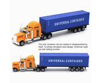 1:65 Alloy Truck Model Realistic Simulated Detailed American Super Long Transport Truck Model for Adults