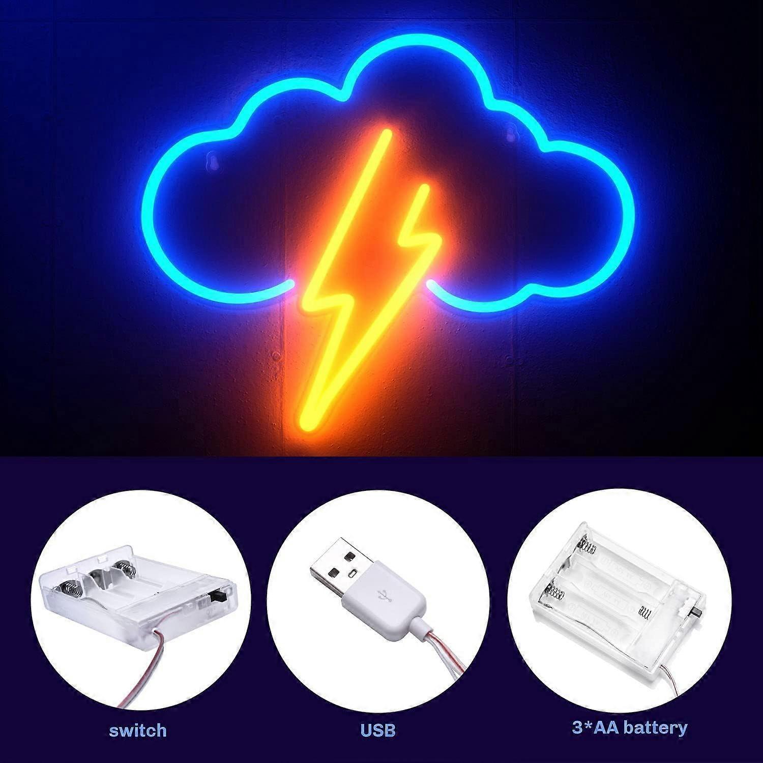 Neon Sign Acrylic Cloud Neon Battery or USB Powered Neon LED Wall Decor Neon Sign for Bedroom