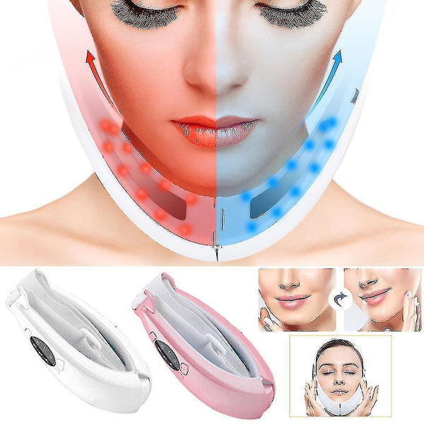 Electric V-face Slimming Vibration Massager Face Lift Device - White