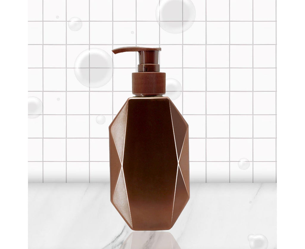 300/500ml Soap Dispenser Refillable Widely Applied PET Irregular Shampoo Pump Bottle for Home-Coffee 300ml