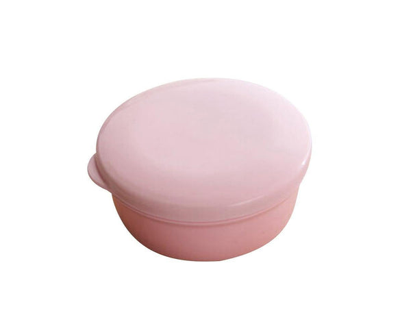 Portable Home Travel Round Plastic Bathroom Shower Soap Storage Seal Box Holder-Pink