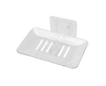 Soap Holder Easy to Install Selfdhesive PVC Bathroom Soap Holder for Home-White