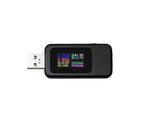 USB Tester LCD Digital Display Rapid Identification Plug And Play 160-Degree Wide Viewing Angle 65W/120W Charger Tester for Mobile Phone - Black