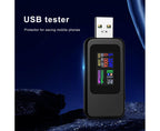 USB Tester LCD Digital Display Rapid Identification Plug And Play 160-Degree Wide Viewing Angle 65W/120W Charger Tester for Mobile Phone - Black
