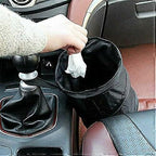 Black Portable Collapsible Car Bin | Trash Can| Bin| Car Bin | Car Accessories | Rubbish Bin | Car Gadgets | Storage Basket | Pop-up Leak Proof Trash