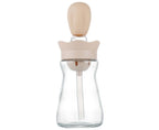 200ML 2 in 1 Glass Oil Bottle with Silicone Brush-Pink