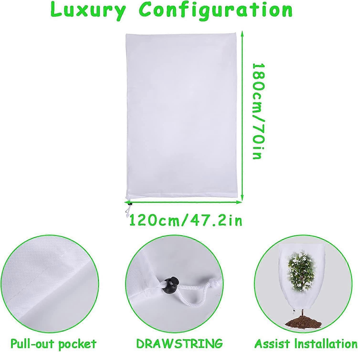 2 Pack Plant Protection Plant Overwintering Cover, Overwintering Protection Veil with Zipper for Trees, Palms, Outdoor Use (80 * 100)