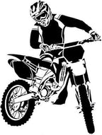 Motorbike Wall Stickers Self Adhesive Pvc Dirt Bike Wall Decal Bedroom Decor Black 58x68cm Dirt Bike Wall Sticker (black)