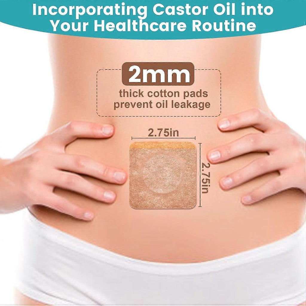 36Pcs Castor Oil Pack Wrap, Organic Cotton Castor Oil Patches for Belly Button