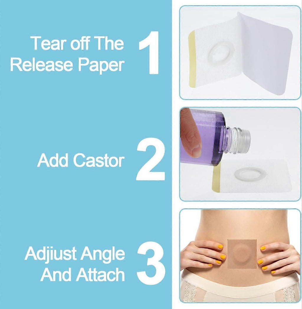 50pcs Disposable Castor Oil Pack Wrap Belly Button(Oil Not Included)