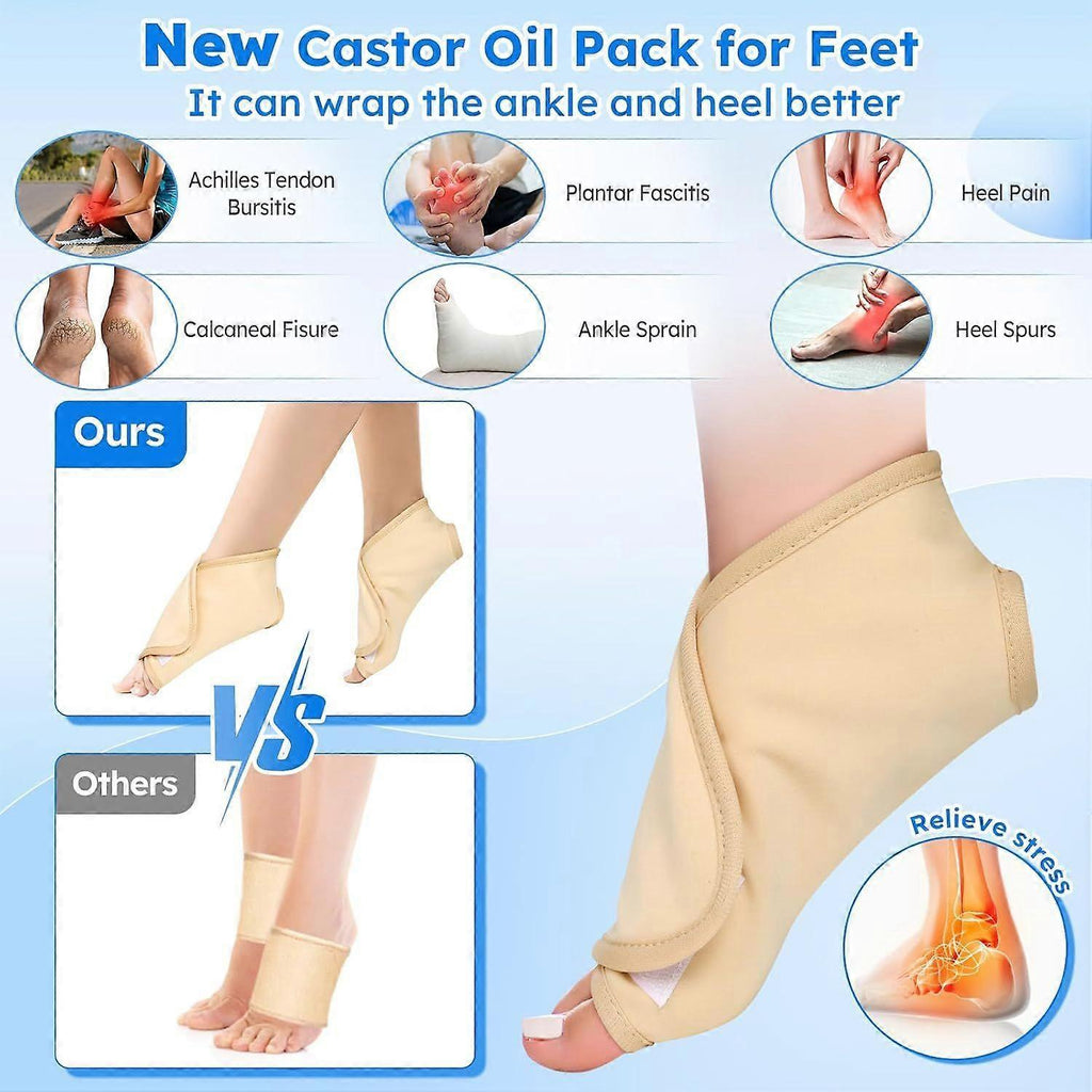 Castor Oil Pack Wrap,10 pcs Reusable Organic Castor Oil Pack Kit with Adjustable