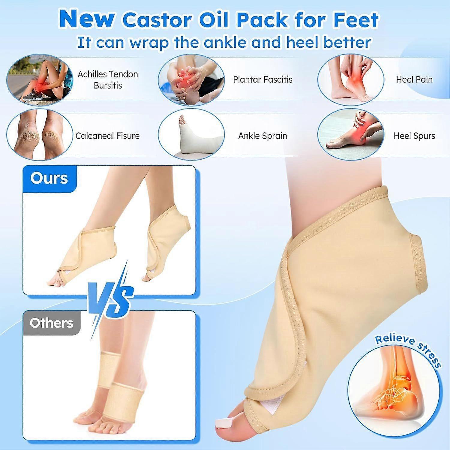 Castor Oil Pack Wrap,10 pcs Reusable Organic Castor Oil Pack Kit with Adjustable