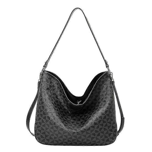 Women's Plaid Tote Bag PU Leather Shoulder Bag Underarm Bucket Bag with Wallet