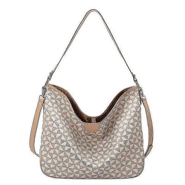 Women's Plaid Tote Bag PU Leather Shoulder Bag Underarm Bucket Bag with Wallet