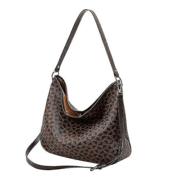 Women's Plaid Tote Bag PU Leather Shoulder Bag Underarm Bucket Bag with Wallet