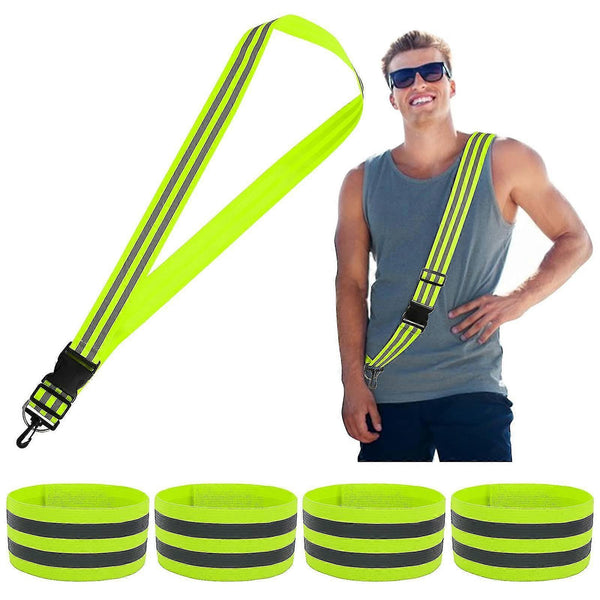 5pcs Reflective Sash, High Visibility Running Gear for Reflective Vest and Accessories