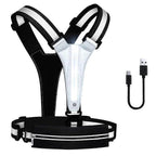 USB LED Running Vest with Belt Bag, Reflective Gear for Runners, Biking, Night Sports