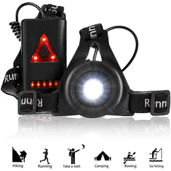 Reflective Running Gear with LED Chest Light, Weatherproof Night Running Vest