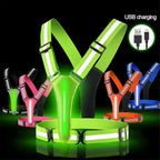 LED Reflective Vest, High Visibility Light Up security Gear for Night Running & Cycling