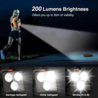 LED Chest Light with Reflective Vest, Night Running Gear with Rechargeable Battery