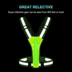 USB Rechargeable LED Vest, Reflective Running Gear for Night Jogging & Cycling