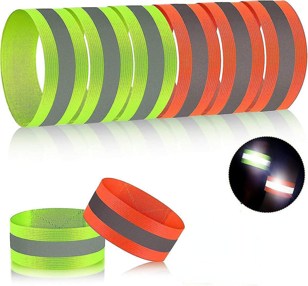 8 Pcs Reflective Bands, High Visibility Wrist & Ankle Straps for Walking or Running