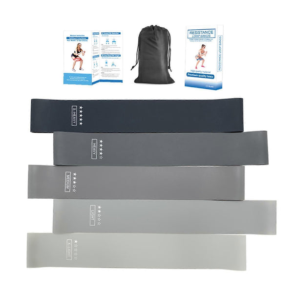 5pcs Resistance Loop Band Set with Bag for Home & Gym