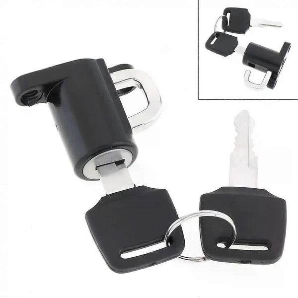 Motorcycle Helmet Lock - Universal Black B-Type with Key