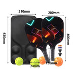 Pickleball Rackets Set with Ergonomic Fiberglass Grip, Gym Gift for Adults