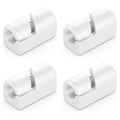 4-Pack White Cable Holders Self-Adhesive Clips for Wall Baseboard Cord Organizer