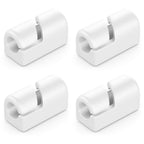 4-Pack White Cable Holders Self-Adhesive Clips for Wall Baseboard Cord Organizer