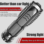 Multifunctional Waterproof Rechargeable Flashlight (Black, 1pc)