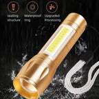 Super Bright LED Tactical Flashlight Zoomable Rechargeable with Multiple Modes